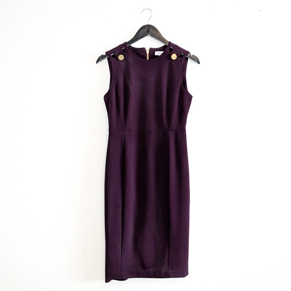 Calvin Klein sleeveless bodycon dress, purple, size 4
